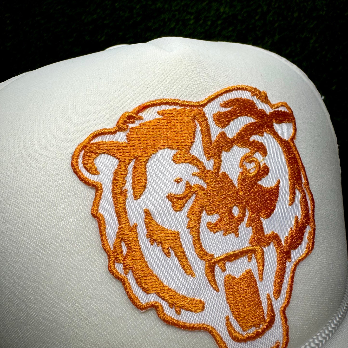 Chicago Bears White/Orange Logo Trucker Hat