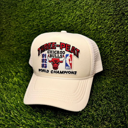 Chicago Bulls 1993 “Threepeat” Logo Trucker Hat
