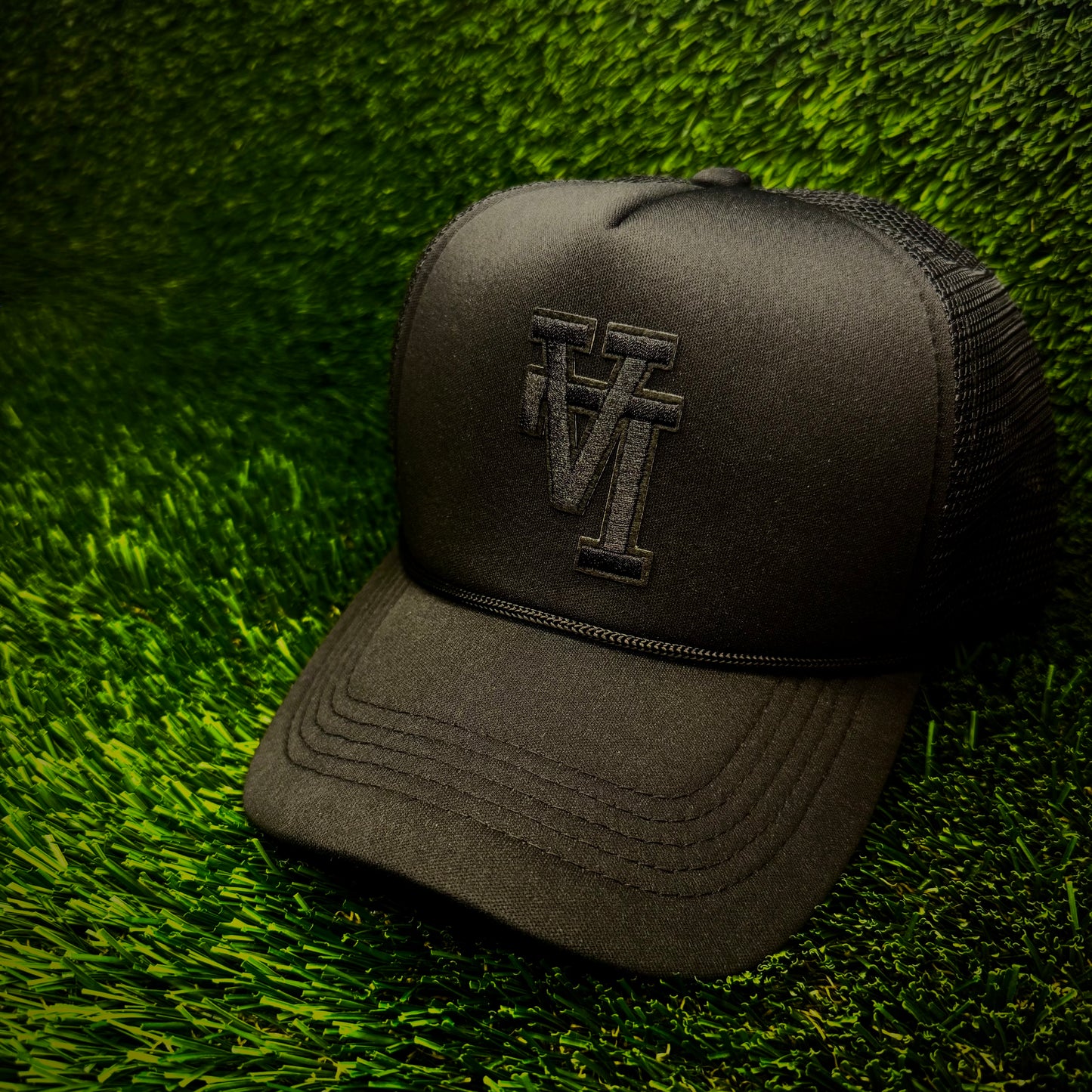 Los Angeles Dodgers Upside Down Black LA Logo Trucker Hat