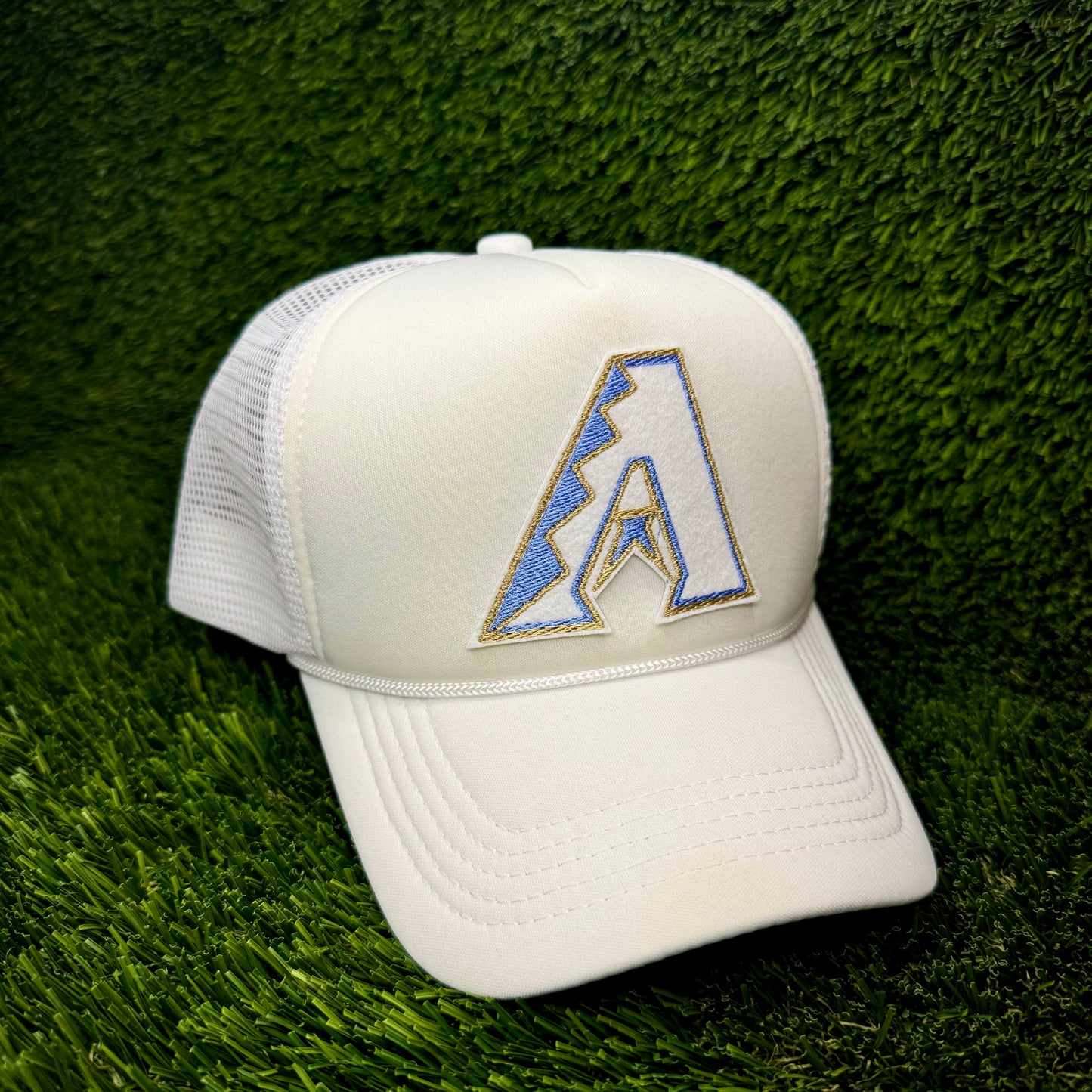 Arizona Diamondbacks White/Blue Logo Trucker Hat