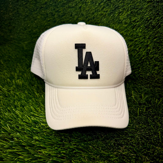 Los Angeles Dodgers Black LA Logo Trucker Hat