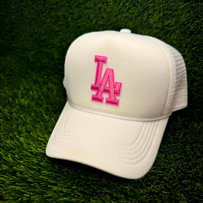 Los Angeles Dodgers Pink LA Logo Trucker Hat