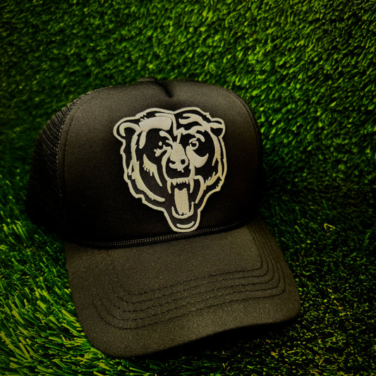 Chicago Bears Black/White Logo Trucker Hat