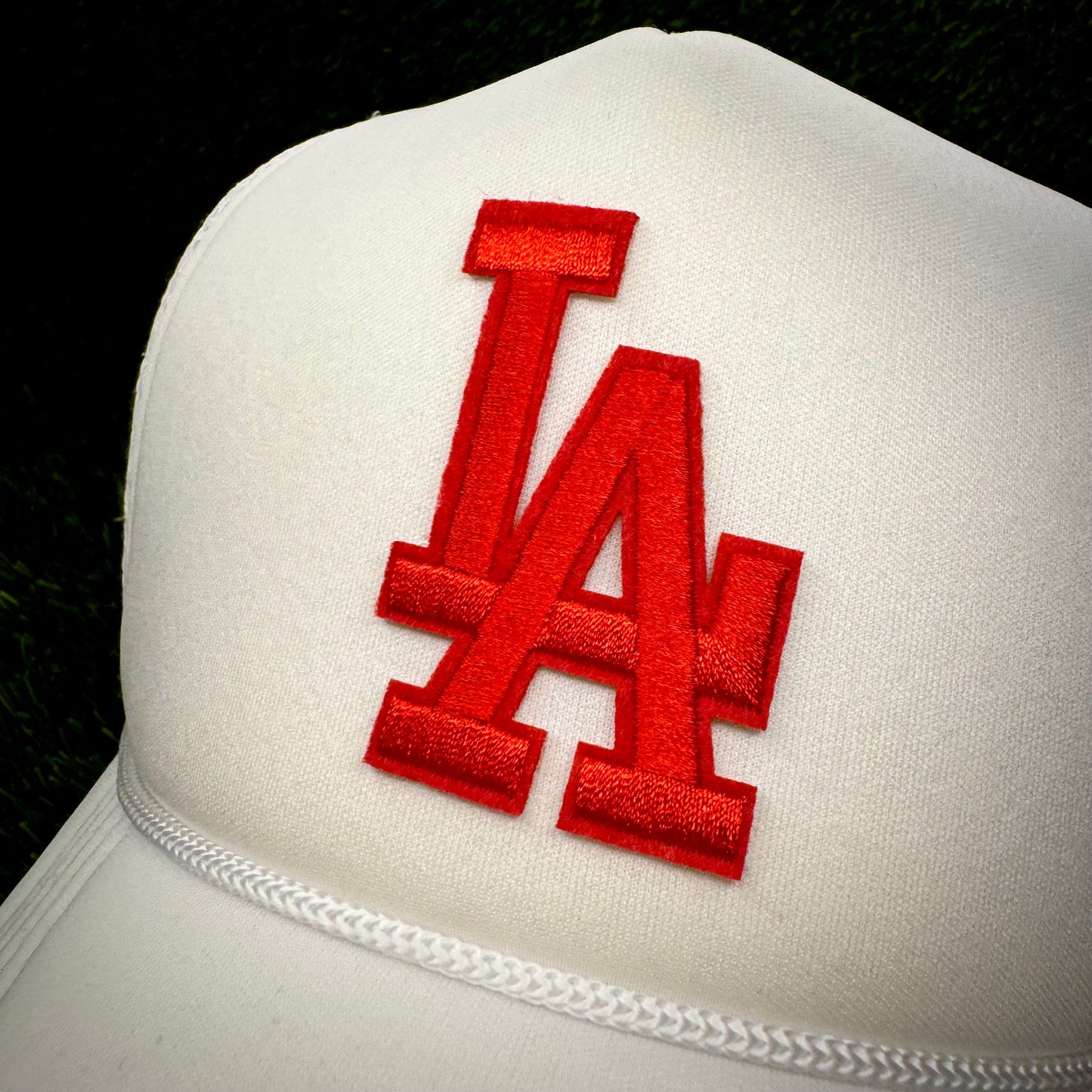 Los Angeles Dodgers Red LA Logo Trucker Hat