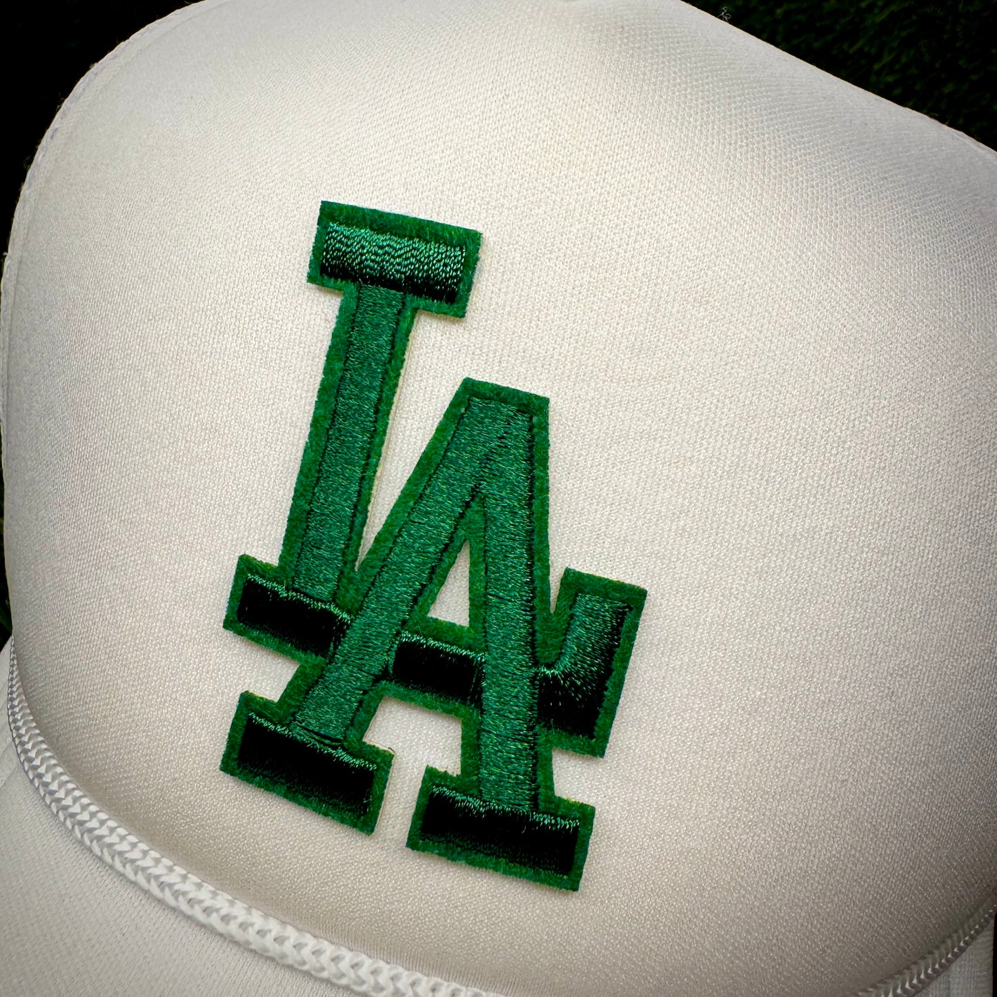 Los Angeles Dodgers Green LA Logo Trucker Hat