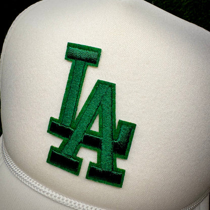 Los Angeles Dodgers Green LA Logo Trucker Hat