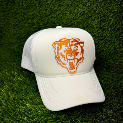 Chicago Bears White/Orange Logo Trucker Hat