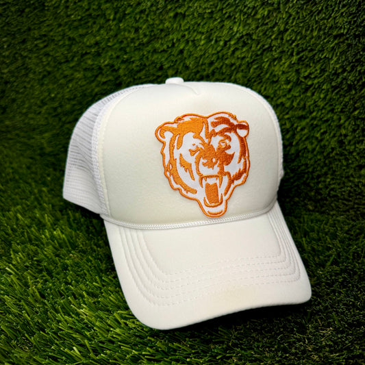Chicago Bears White/Orange Logo Trucker Hat