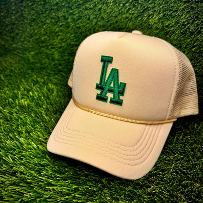 Los Angeles Dodgers Green LA Logo Trucker Hat