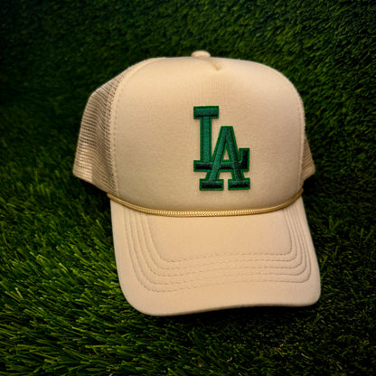 Los Angeles Dodgers Green LA Logo Trucker Hat