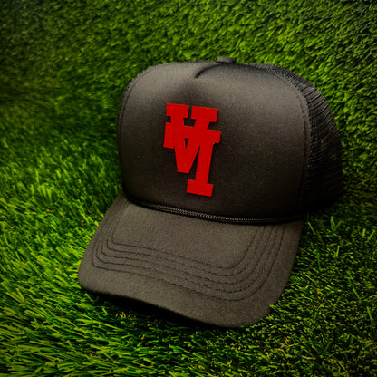 Los Angeles Dodgers Upside Down Red LA Logo Trucker Hat