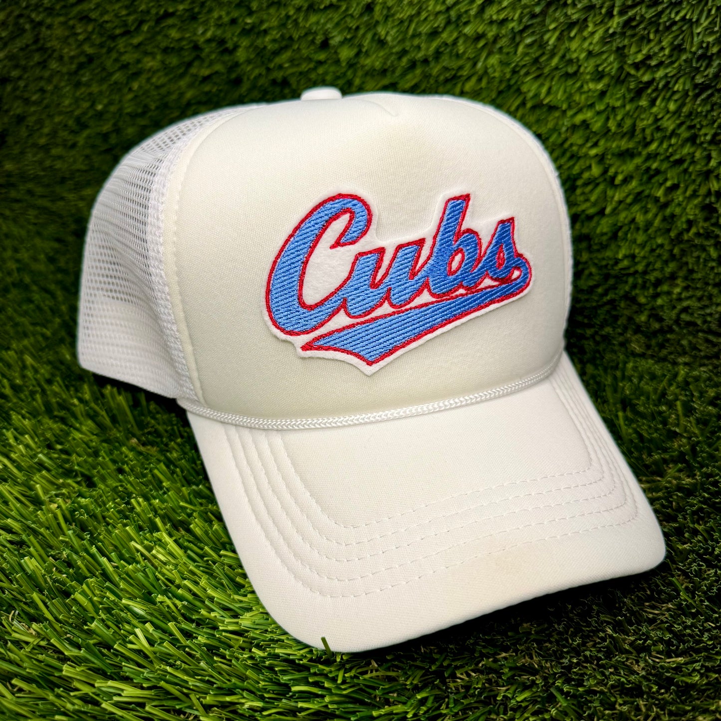 Chicago Cubs Light Blue/Red “Cubs” Trucker Hat