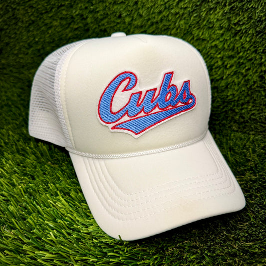 Chicago Cubs Light Blue/Red “Cubs” Trucker Hat