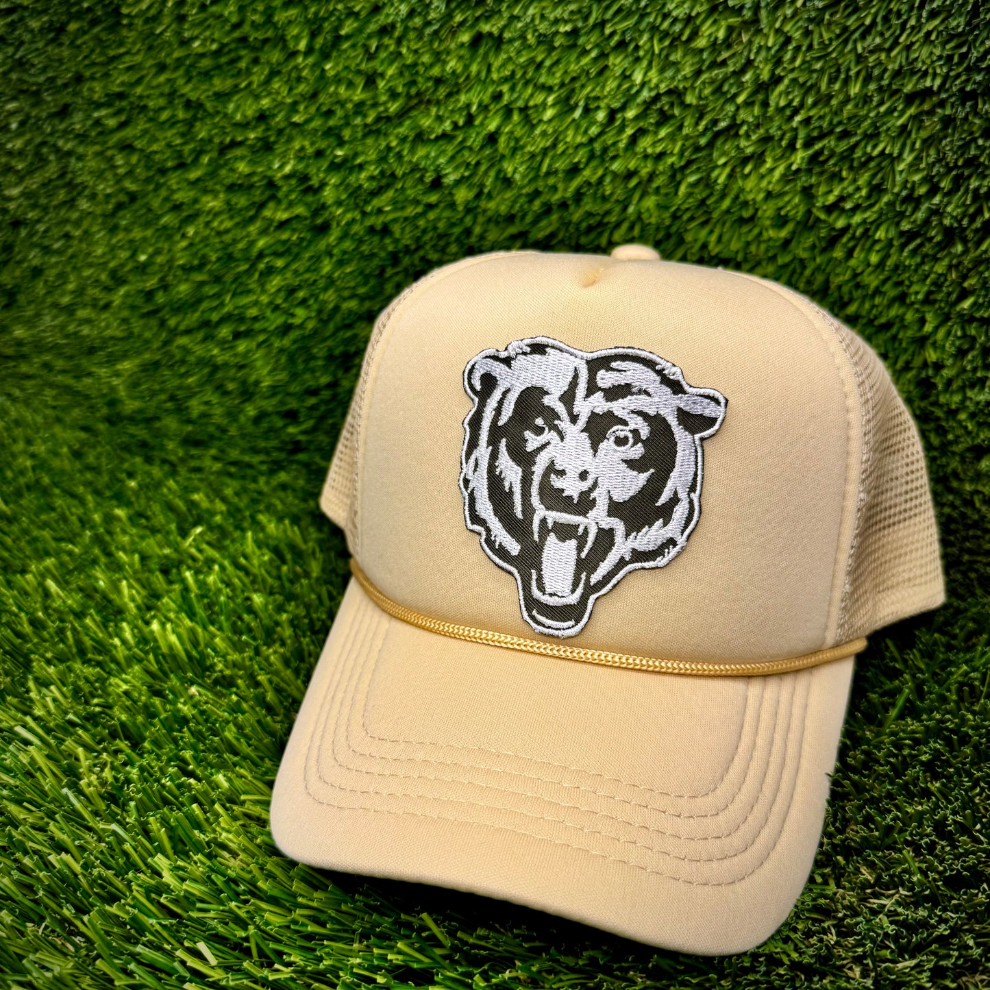 Chicago Bears Olive/White Logo Trucker Hat