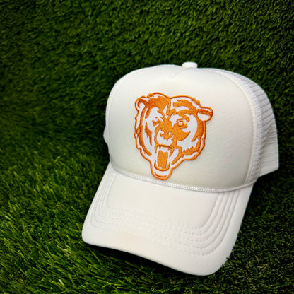 Chicago Bears White/Orange Logo Trucker Hat