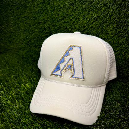 Arizona Diamondbacks White/Blue Logo Trucker Hat