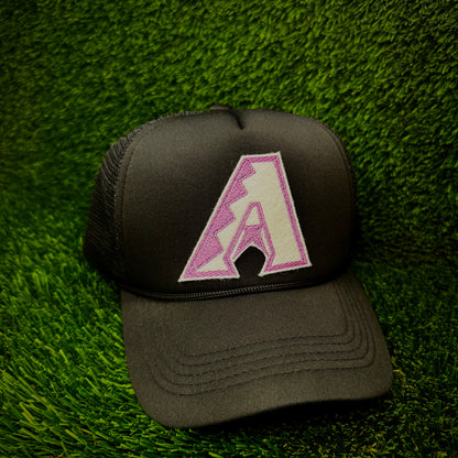Arizona Diamondbacks White/Purple Logo Trucker Hat