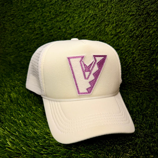Arizona Diamondbacks Upside Down White/Purple Logo Trucker Hat