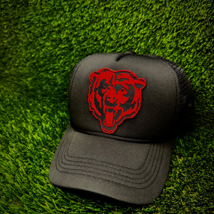 Chicago Bears Black/Red Logo Trucker Hat