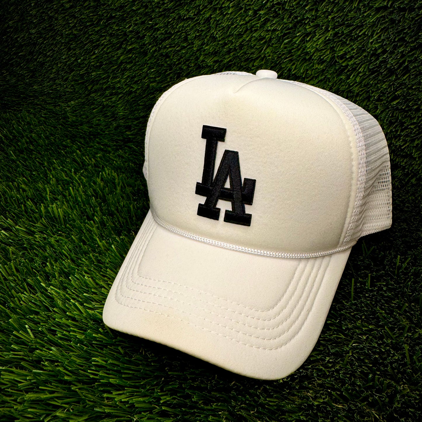 Los Angeles Dodgers Black LA Logo Trucker Hat