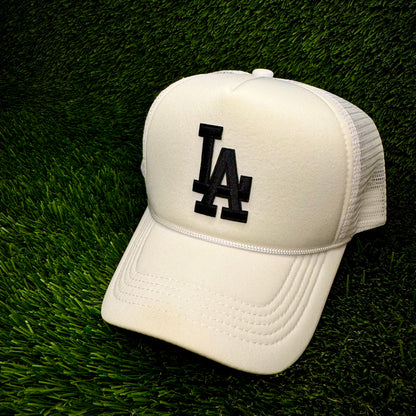 Los Angeles Dodgers Black LA Logo Trucker Hat