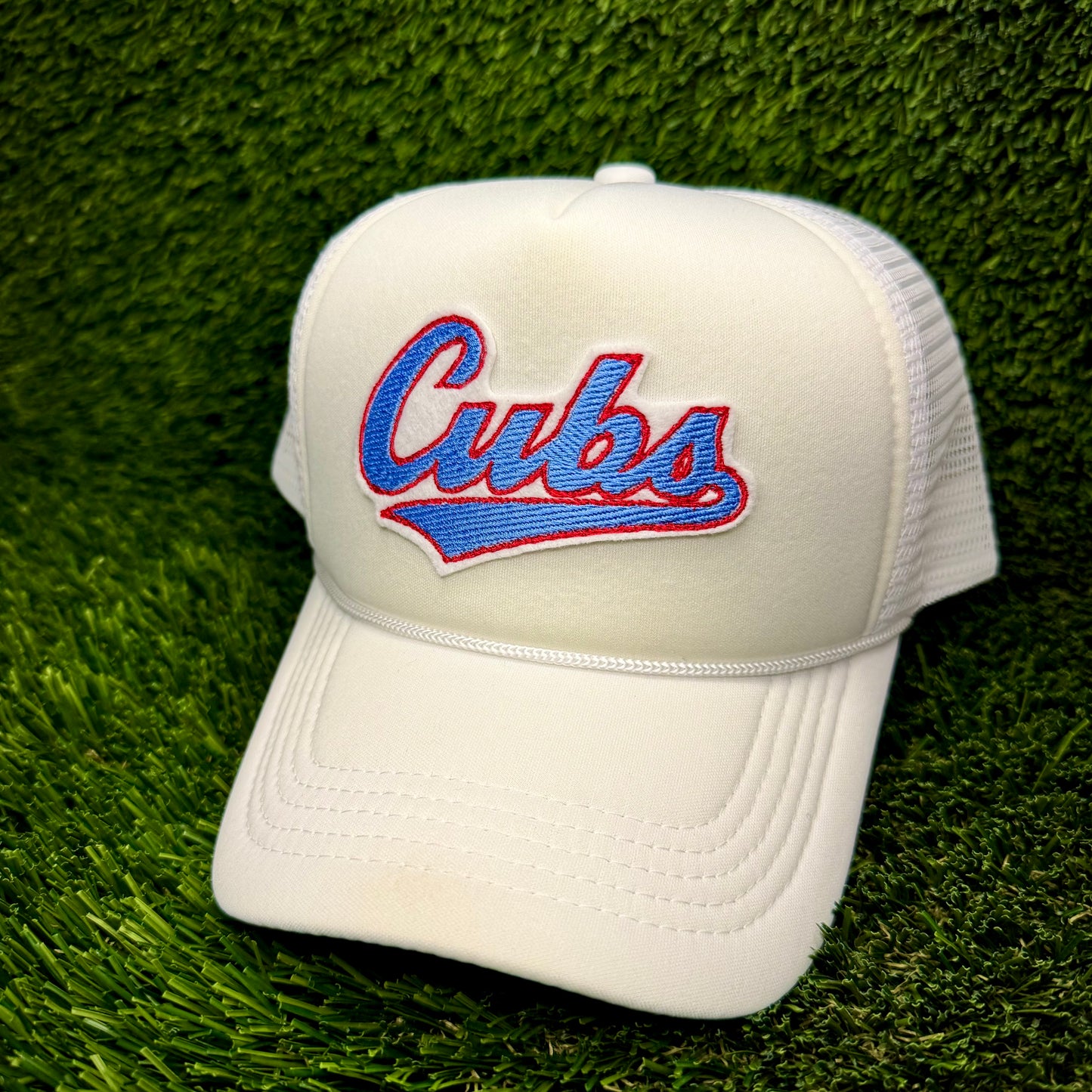 Chicago Cubs Light Blue/Red “Cubs” Trucker Hat