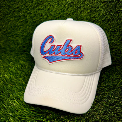Chicago Cubs Light Blue/Red “Cubs” Trucker Hat