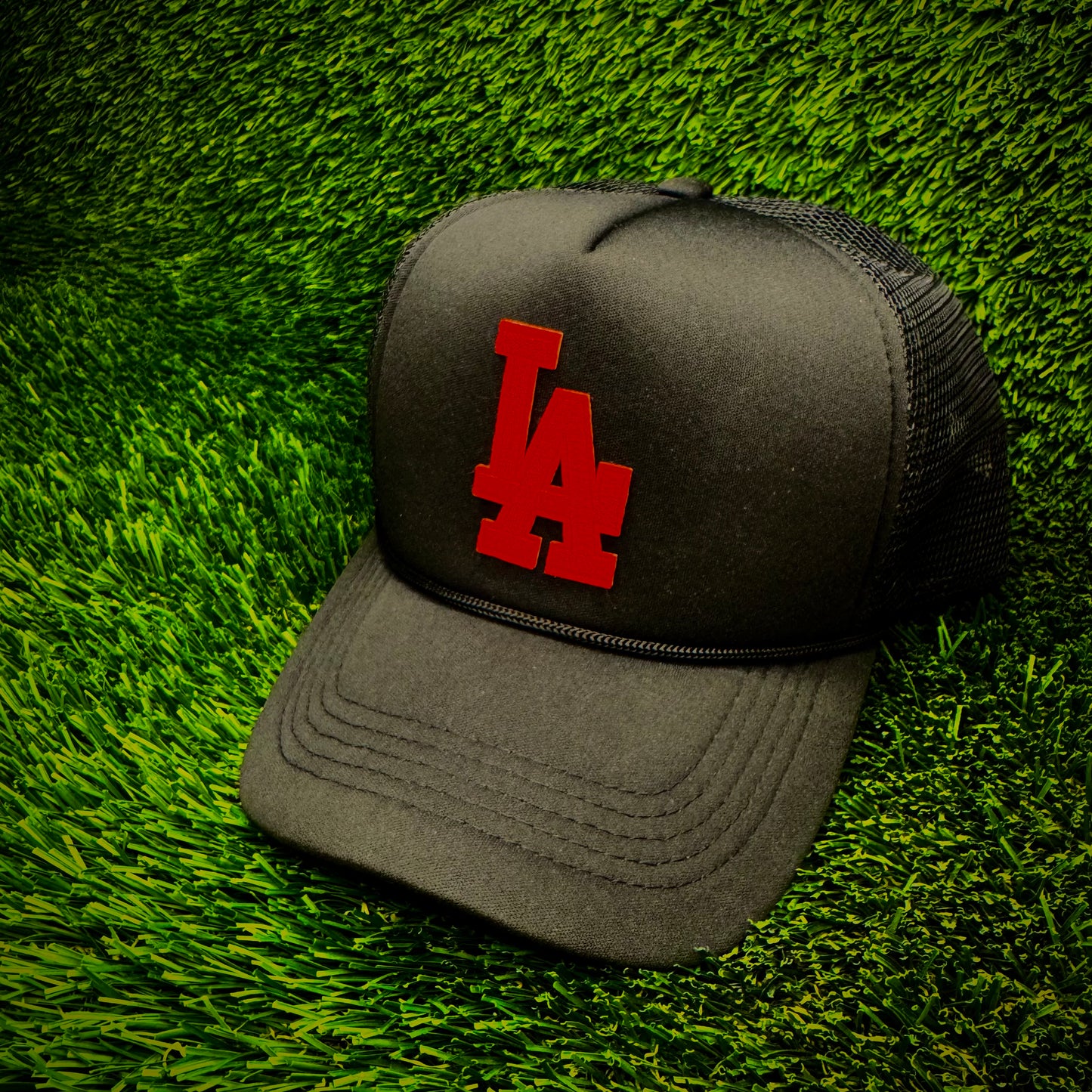 Los Angeles Dodgers Red LA Logo Trucker Hat