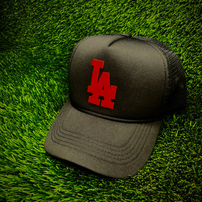 Los Angeles Dodgers Red LA Logo Trucker Hat