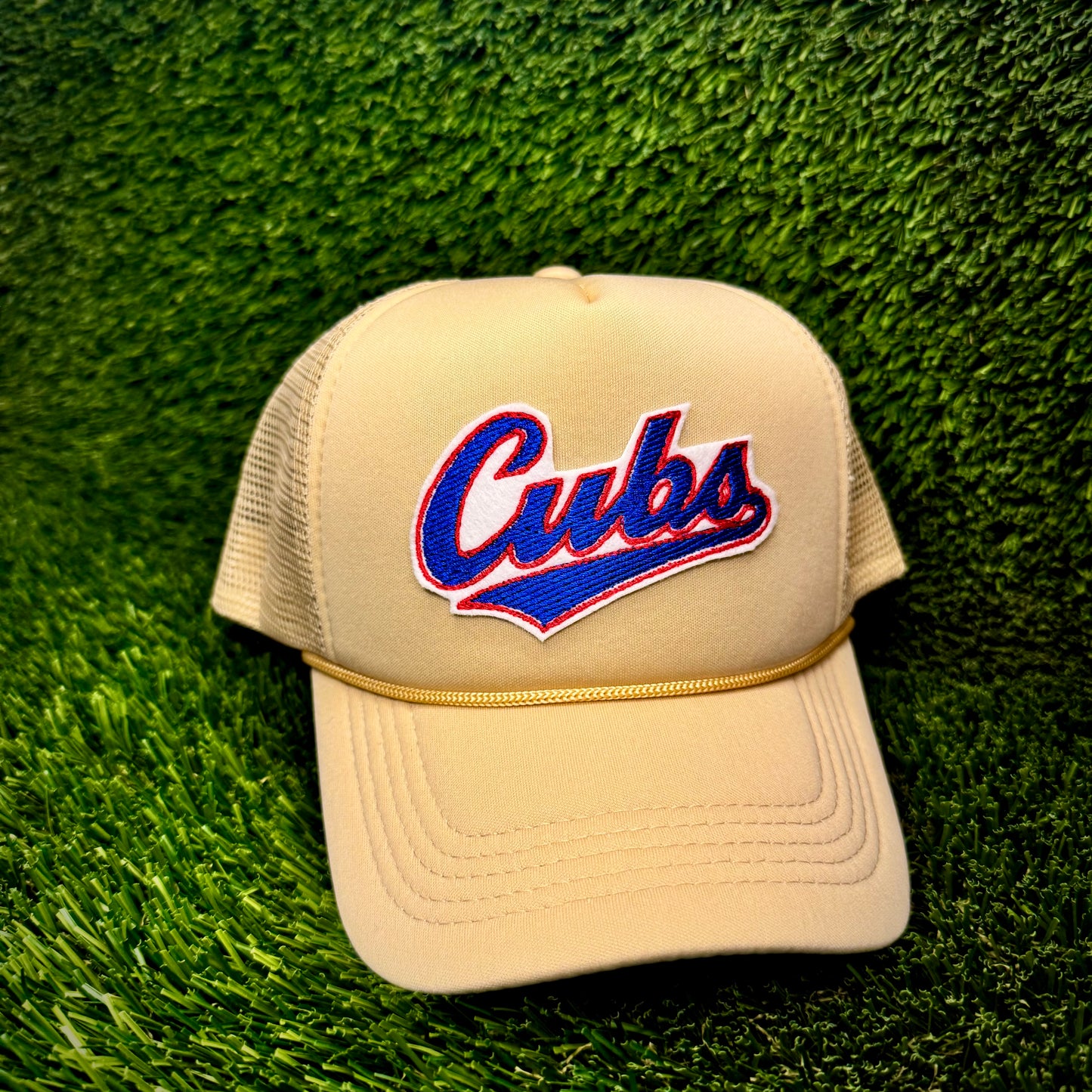 Chicago Cubs Blue/Red “Cubs” Trucker Hat