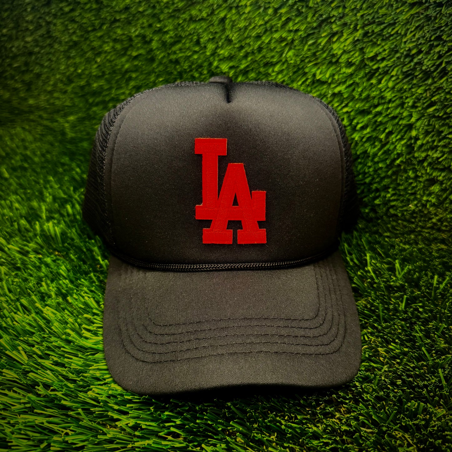 Los Angeles Dodgers Red LA Logo Trucker Hat