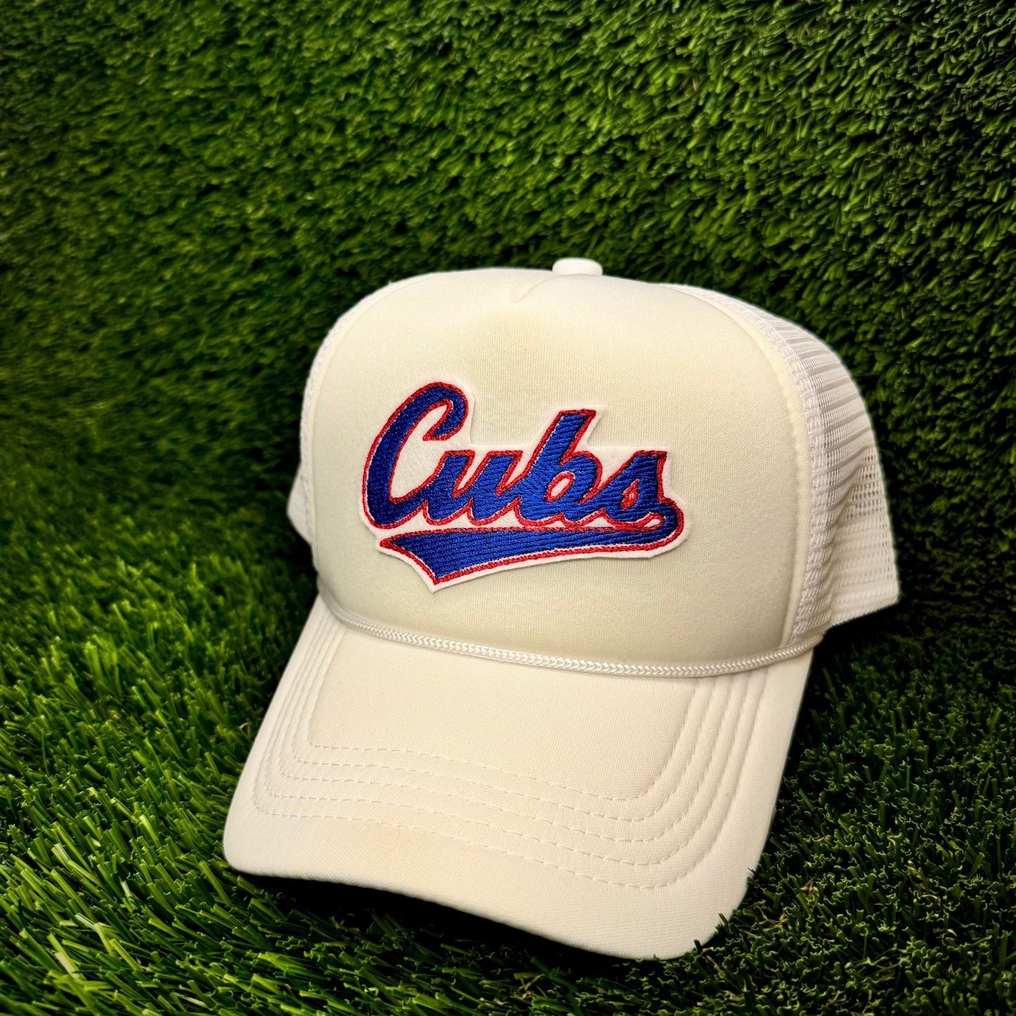 Chicago Cubs Blue/Red “Cubs” Trucker Hat