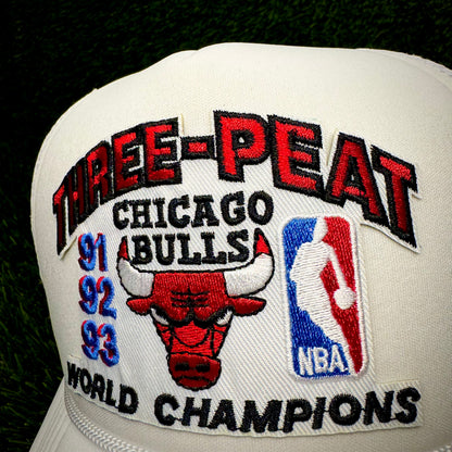 Chicago Bulls 1993 “Threepeat” Logo Trucker Hat