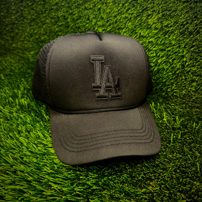 Los Angeles Dodgers Black LA Logo Trucker Hat