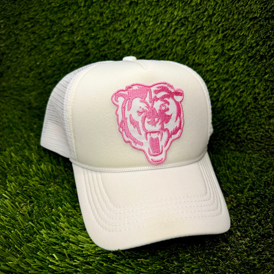 Chicago Bears White/Pink Logo Trucker Hat