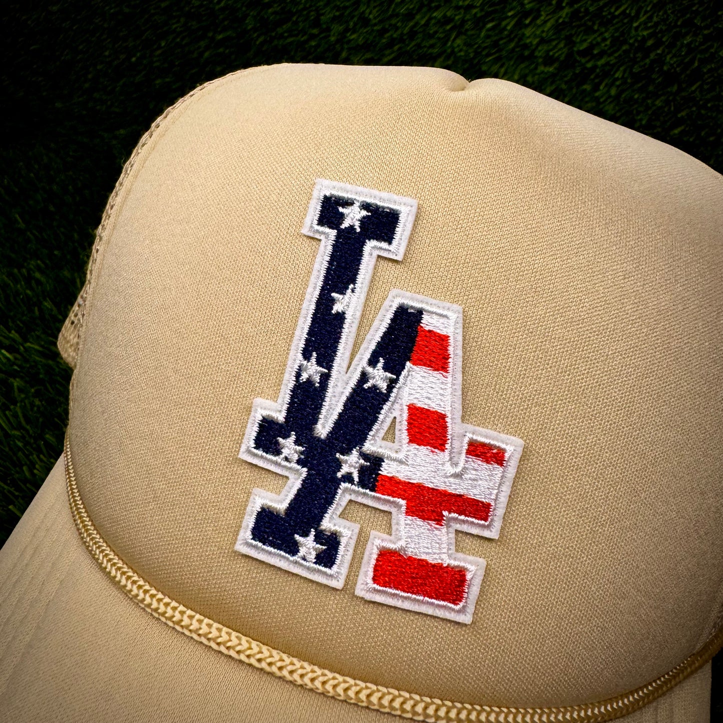 Los Angeles Dodgers LA USA Flag Trucker Hat