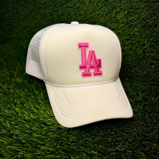 Los Angeles Dodgers Pink LA Logo Trucker Hat