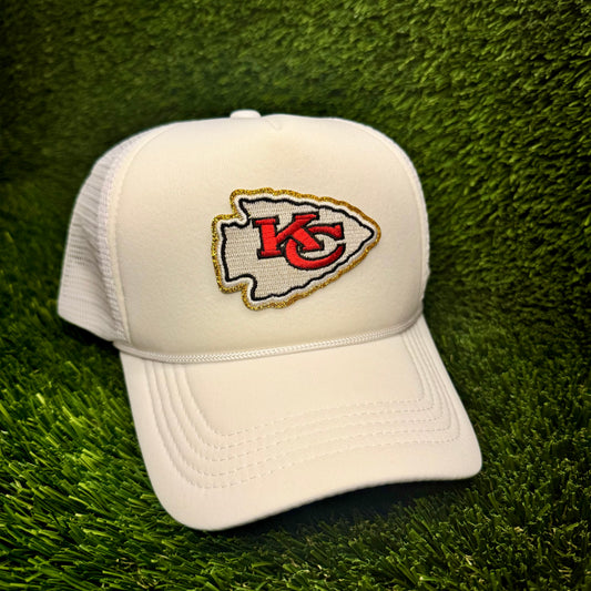 Kansas City Chiefs Gold Arrowhead Trucker Hat