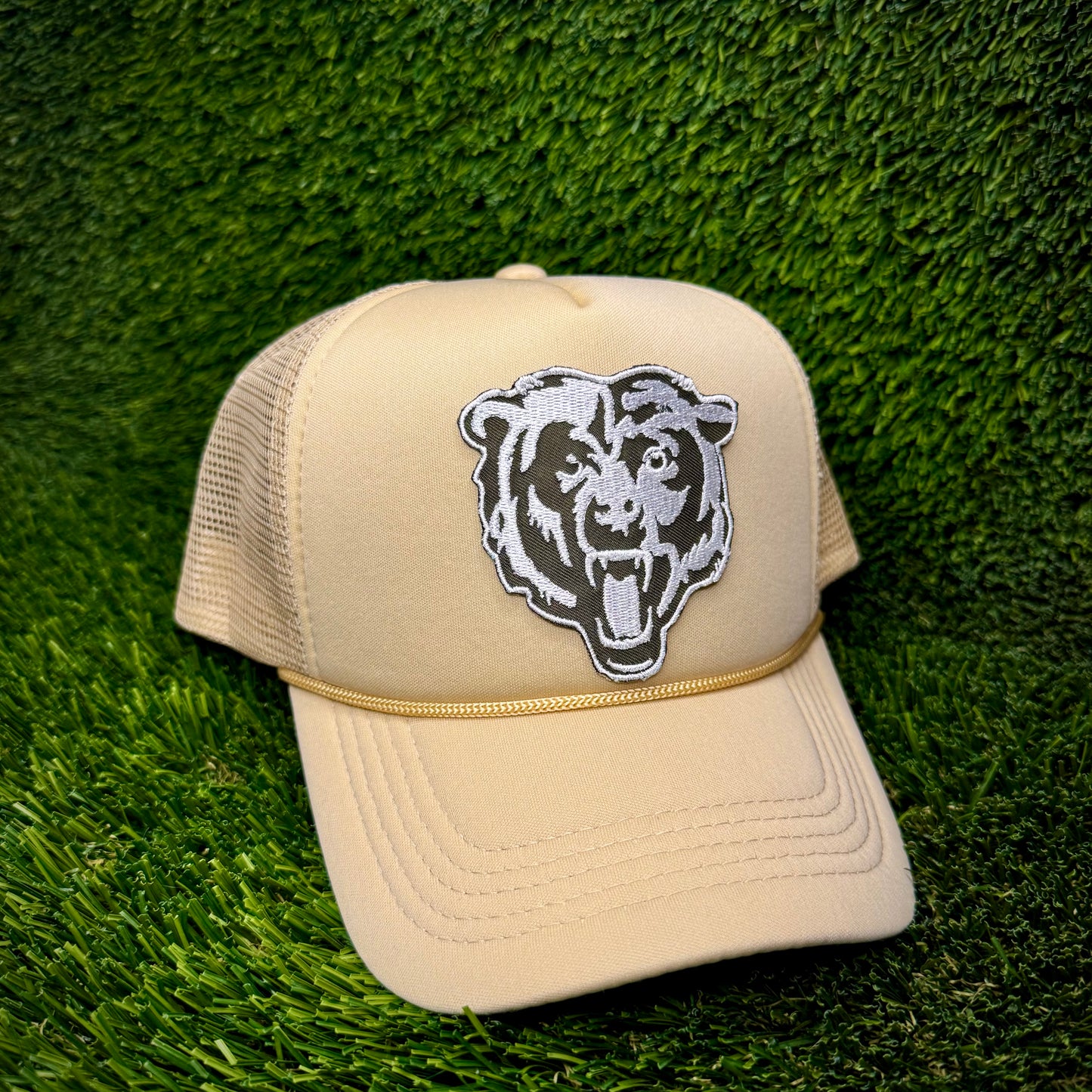 Chicago Bears Olive/White Logo Trucker Hat