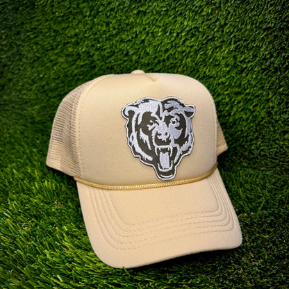 Chicago Bears Olive/White Logo Trucker Hat