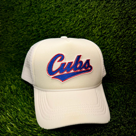 Chicago Cubs Blue/Red “Cubs” Trucker Hat