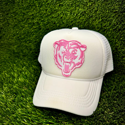 Chicago Bears White/Pink Logo Trucker Hat