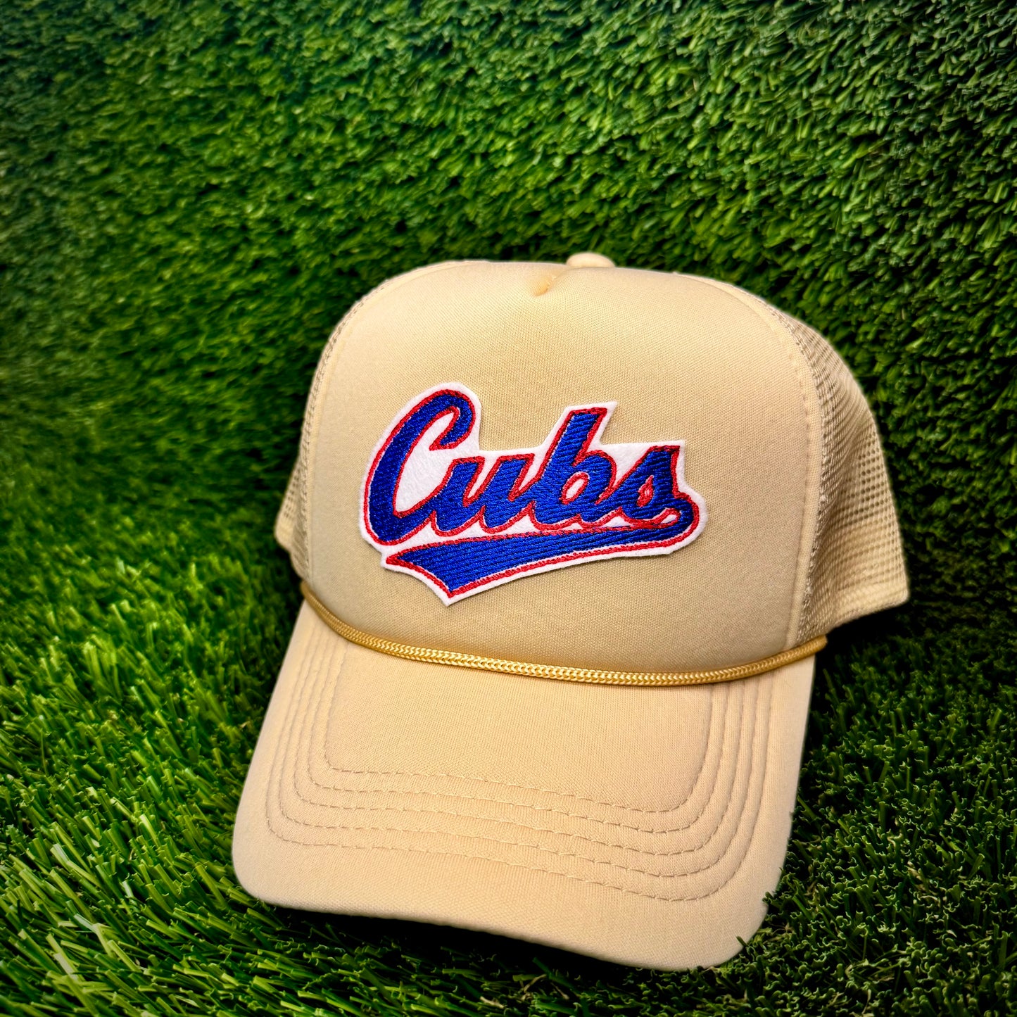 Chicago Cubs Blue/Red “Cubs” Trucker Hat