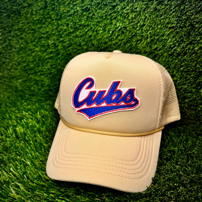 Chicago Cubs Blue/Red “Cubs” Trucker Hat