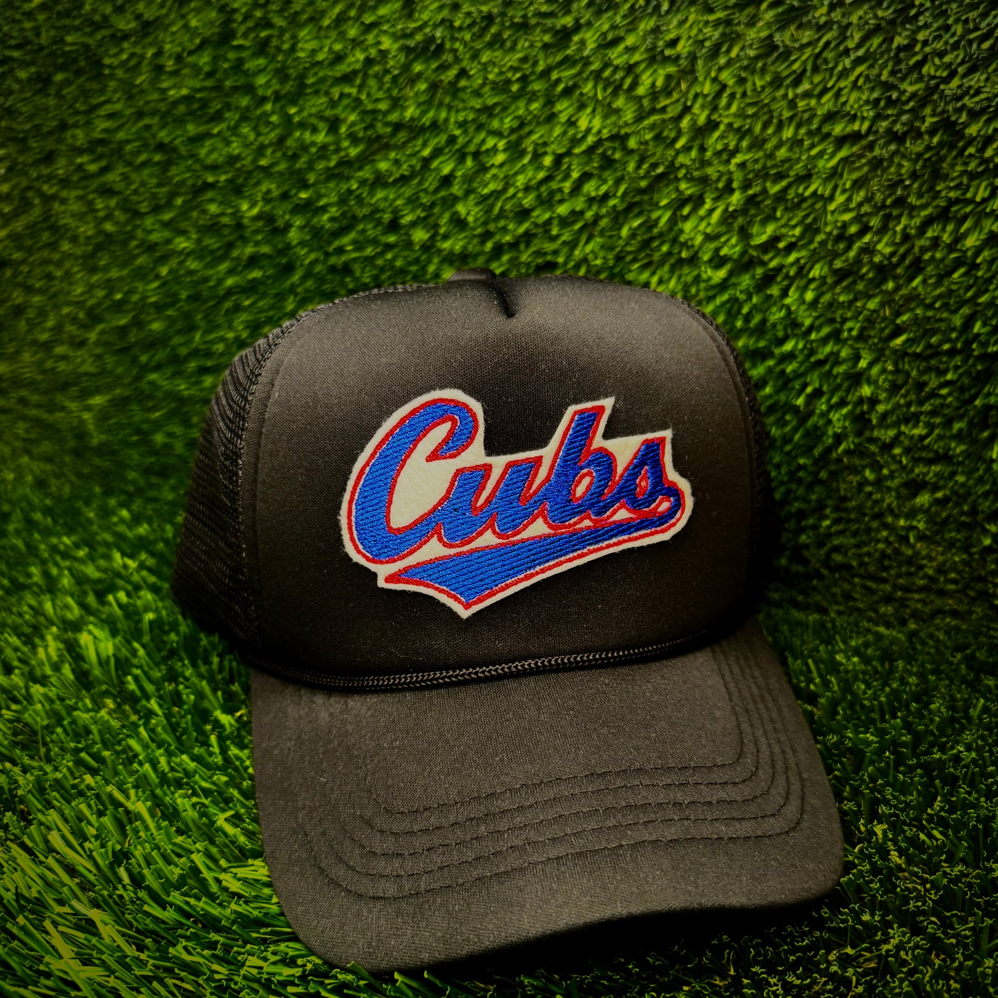 Chicago Cubs Blue/Red “Cubs” Trucker Hat