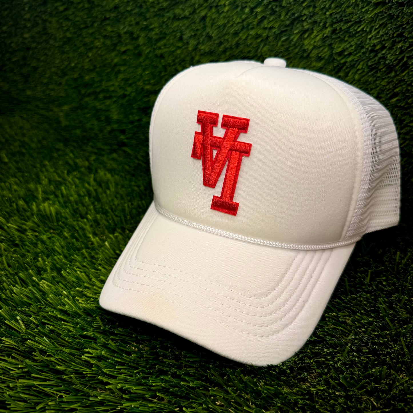 Los Angeles Dodgers Upside Down Red LA Logo Trucker Hat