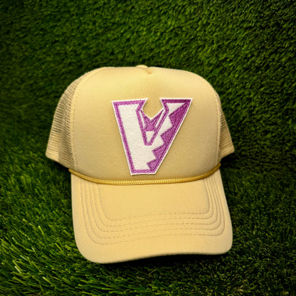Arizona Diamondbacks Upside Down White/Purple Logo Trucker Hat