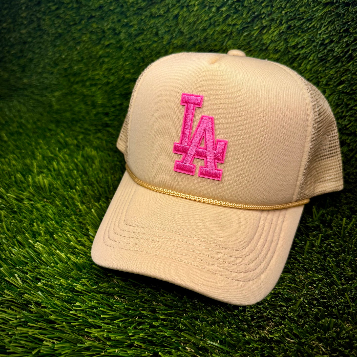 Los Angeles Dodgers Pink LA Logo Trucker Hat