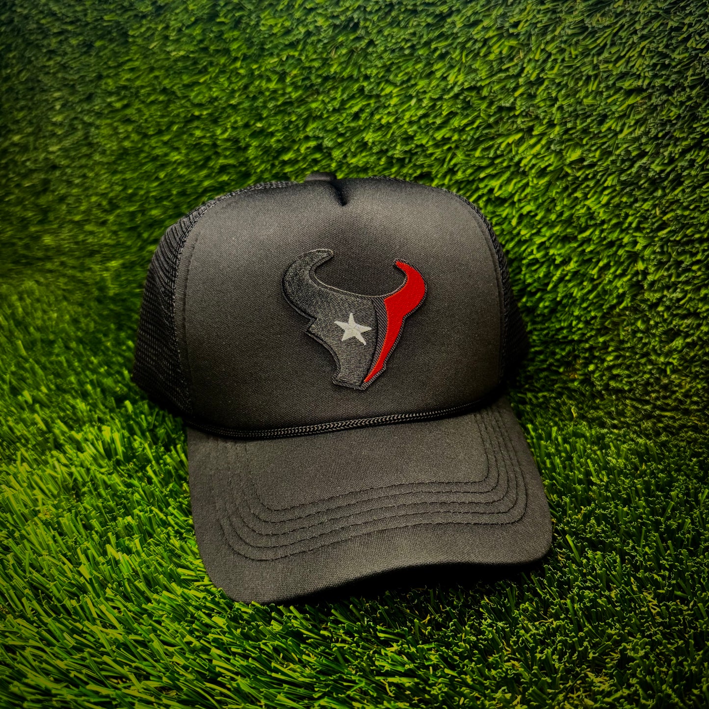 Houston Texans Black/Red Logo Trucker Hat