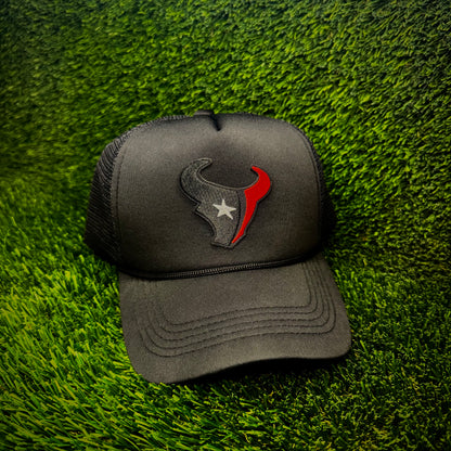 Houston Texans Black/Red Logo Trucker Hat